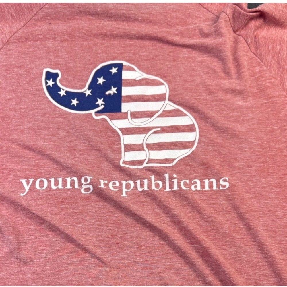 Young Republicans T Shirt Pocket Heather Red USA Elephant Graphic Tee - Picture 1 of 6